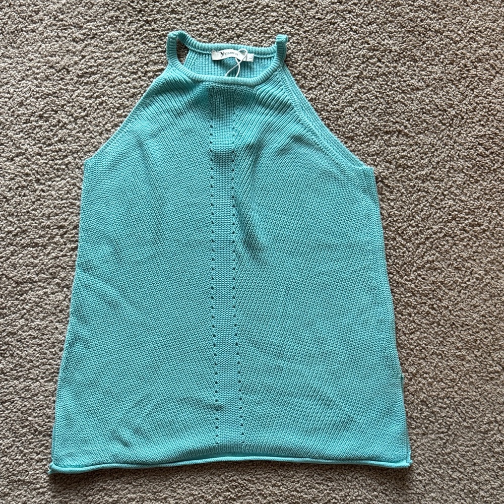 Aqua Sleeveless Knit Tank Top